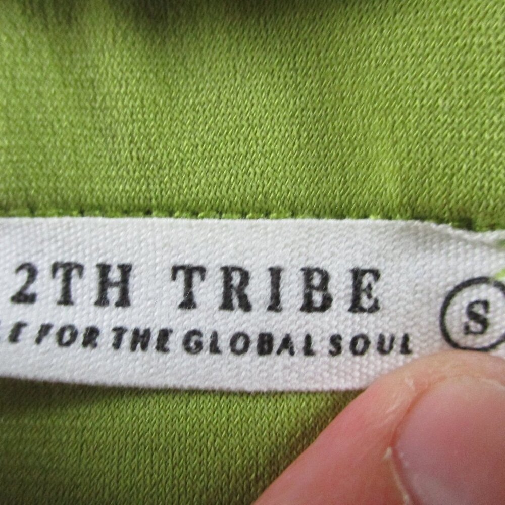 12th Tribe Top and Skirt Set Womens Small Green Twist Cropped EUC - Picture 8 of 10